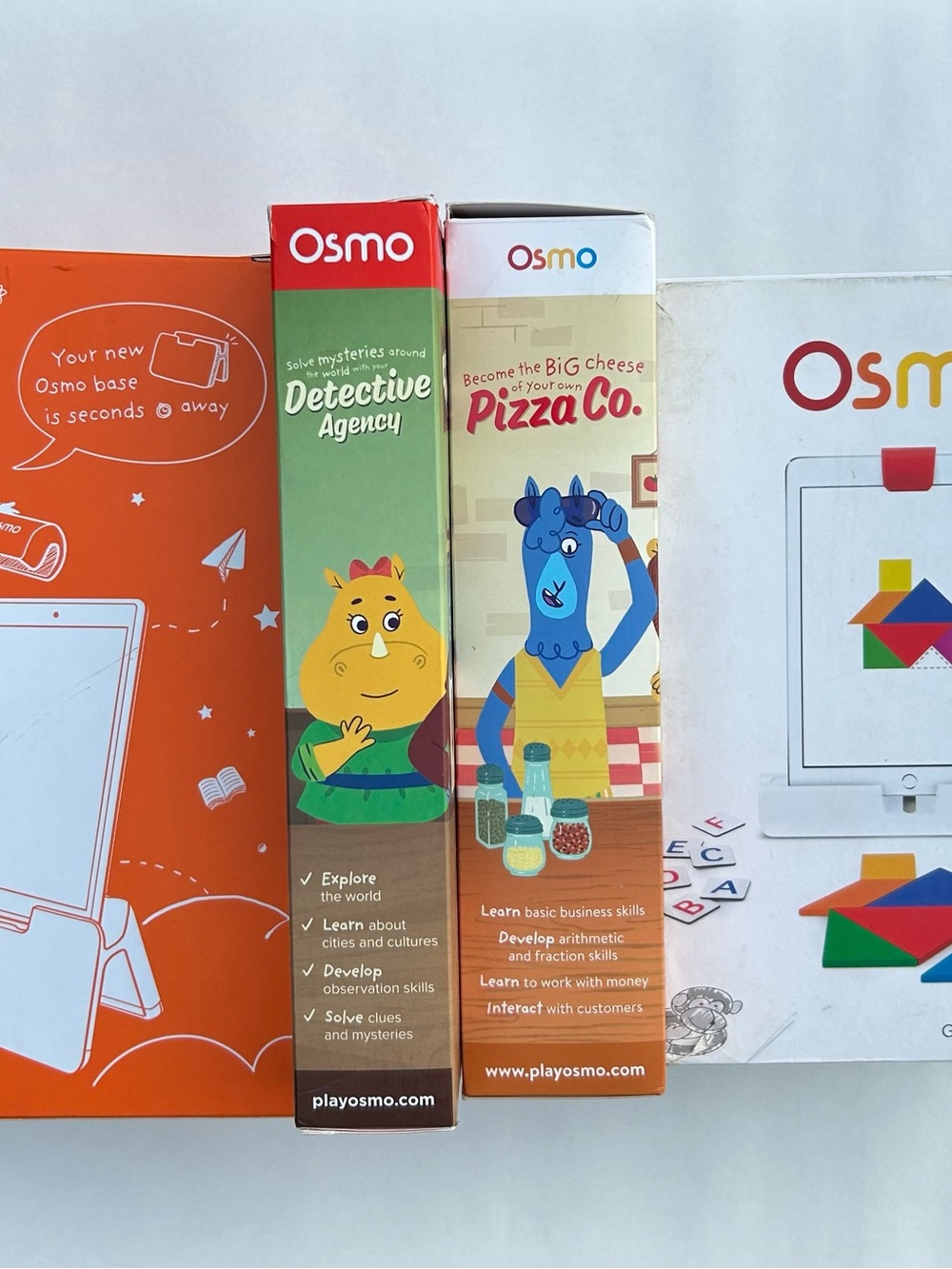 Osmo bundle: Detective Agency, Pizza Co., Game Set, kindle stand